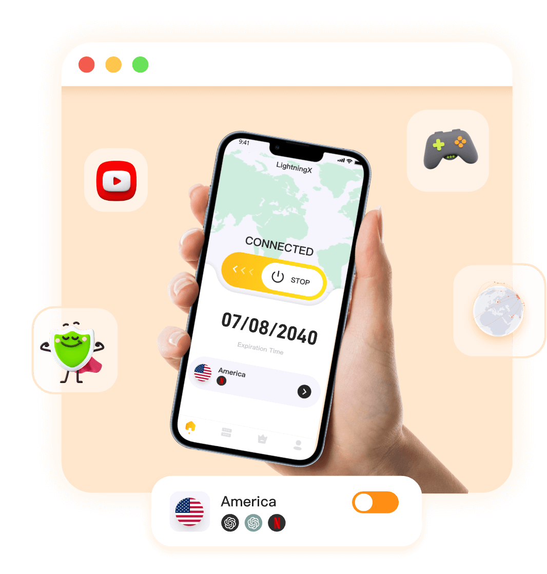 LightningX VPNとの無制限のブラウジングのためのワンクリック接続