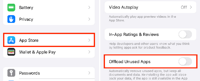 How to Turn Off "Offload Unused Apps" on iPhone?
