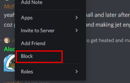 Blocking Someone on Discord