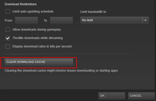 Clear Steam Download Cache