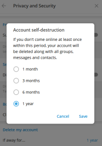 如何刪除Telegram帳號或永久註銷Telegram帳號