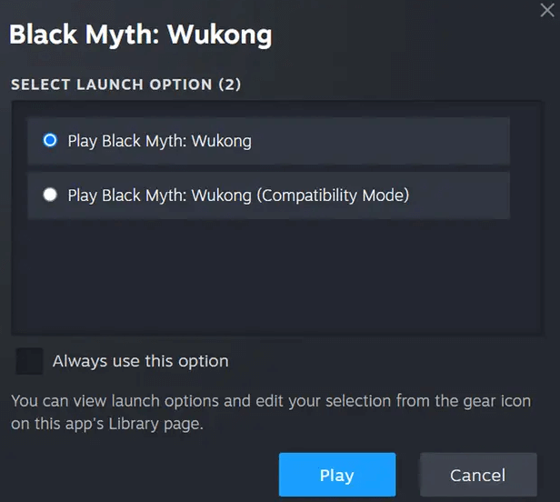 Run Black Myth: Wukong in Compatibility Mode