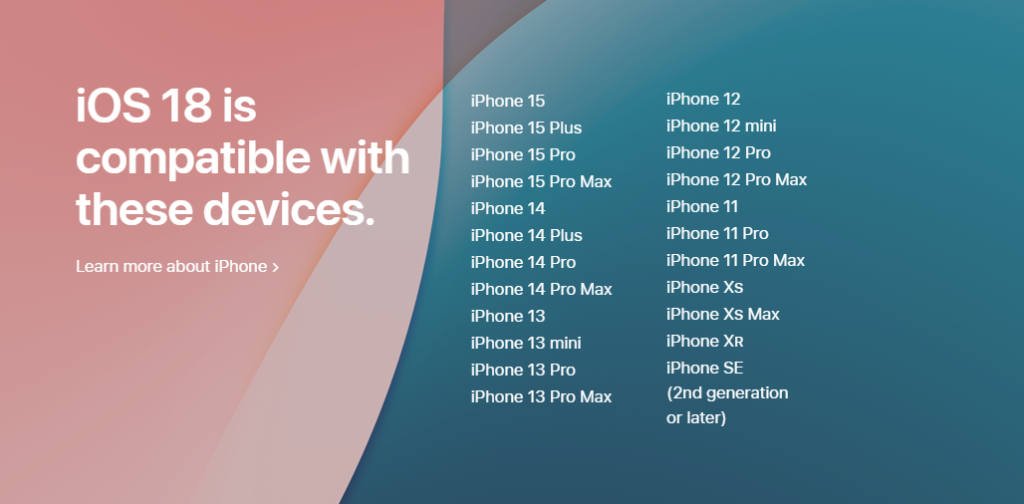 iPhones Compatible With iOS 18