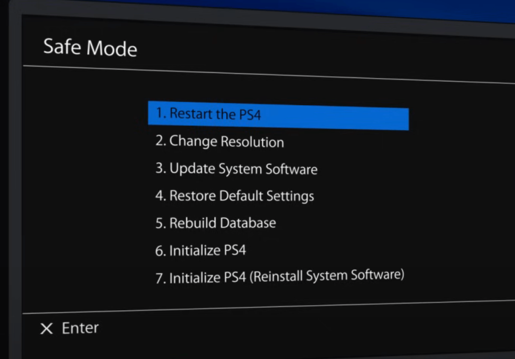Safe Mode on PS4