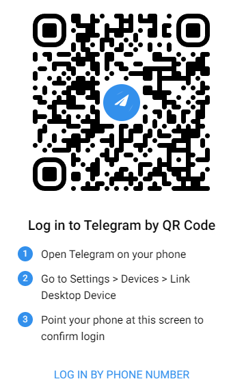 Log into Telegram with QR Code