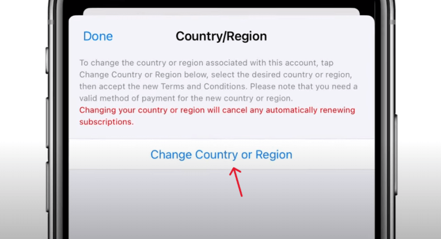 Change Country or Region