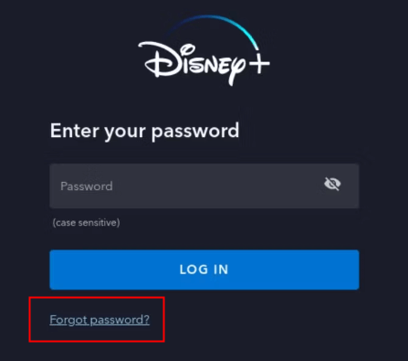 Click “Forgot Password”