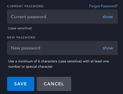 Change Disney Plus Password