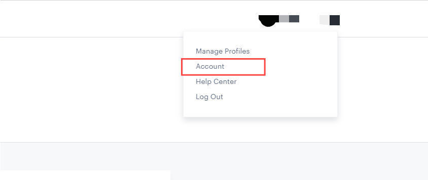 The Account Option Under the Hulu Account Profile