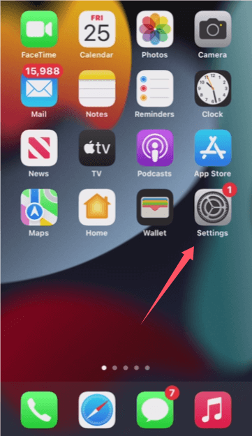 Tap the “Settings” app on your iPhone.