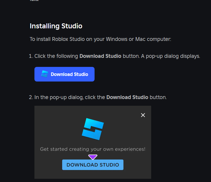 Download Roblox Studio