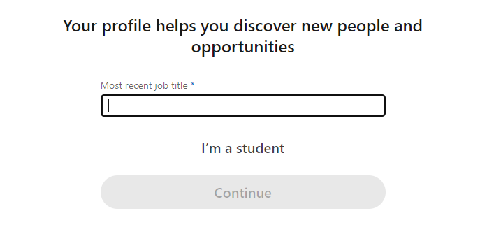 Creating a LinkedIn profile 