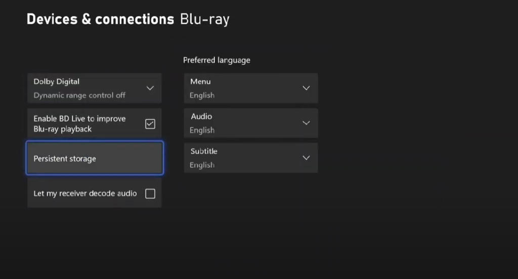 persistent storage in Xbox