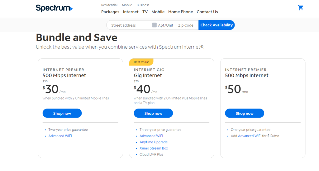 Spectrum price