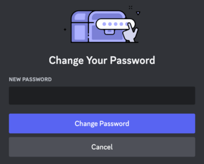 Reset Discord password