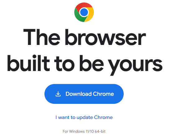 Haz clic en "Descargar Chrome"