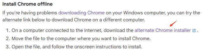 Instalar Chrome sin conexión