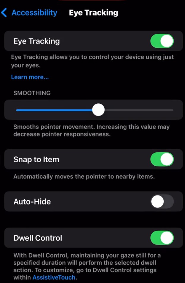 Eye Tracking iOS 18