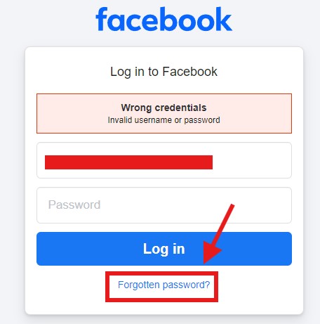 Click “Forgotten Password”