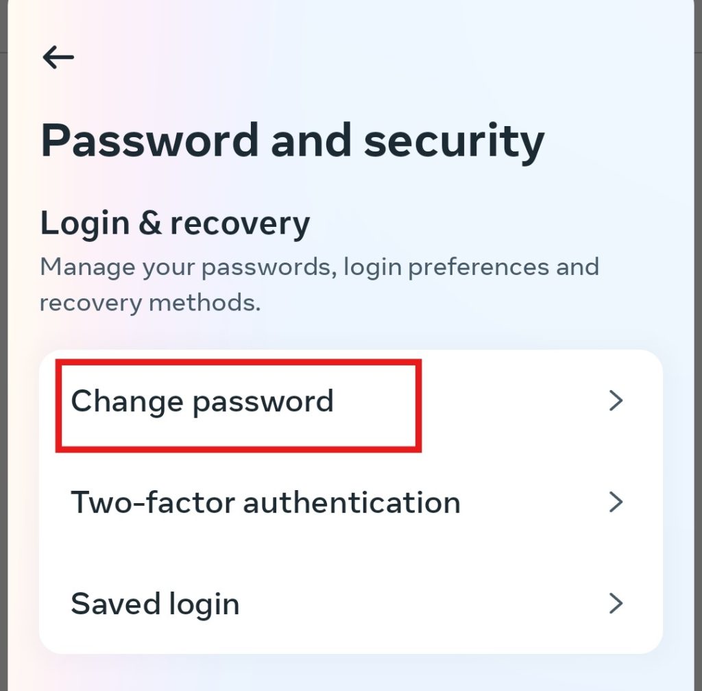 Click “Change password”