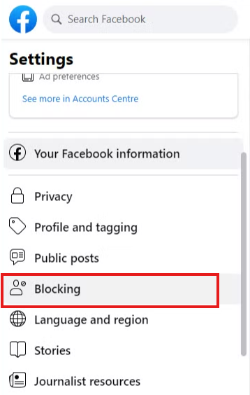 How to block someone on Facebook via desktop