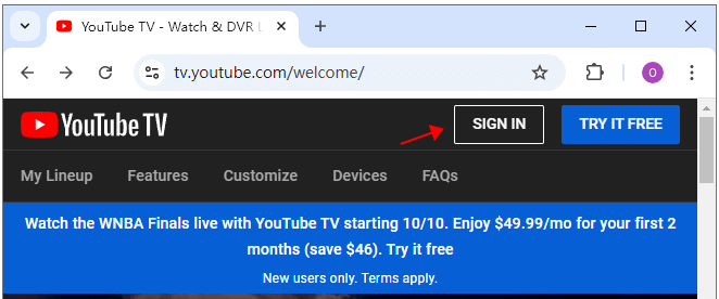 YouTube TV Login