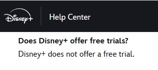 No hay prueba gratuita de Disney Plus ahora