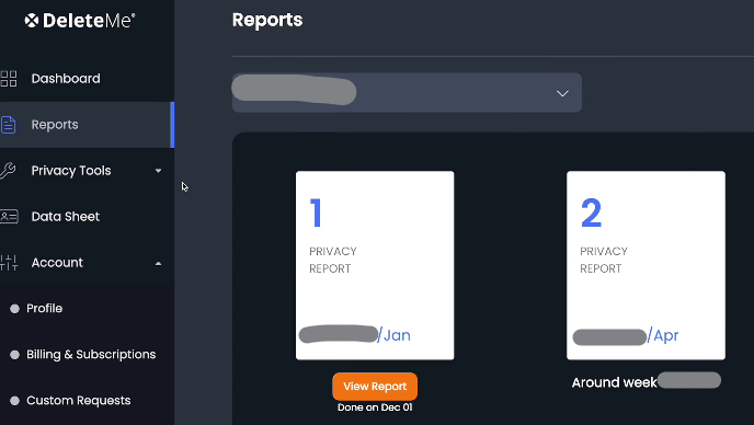 DeleteMe Privacy Reports