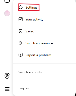 click "Settings" option