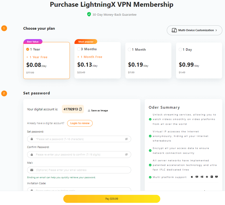 Buy LightningX VPN