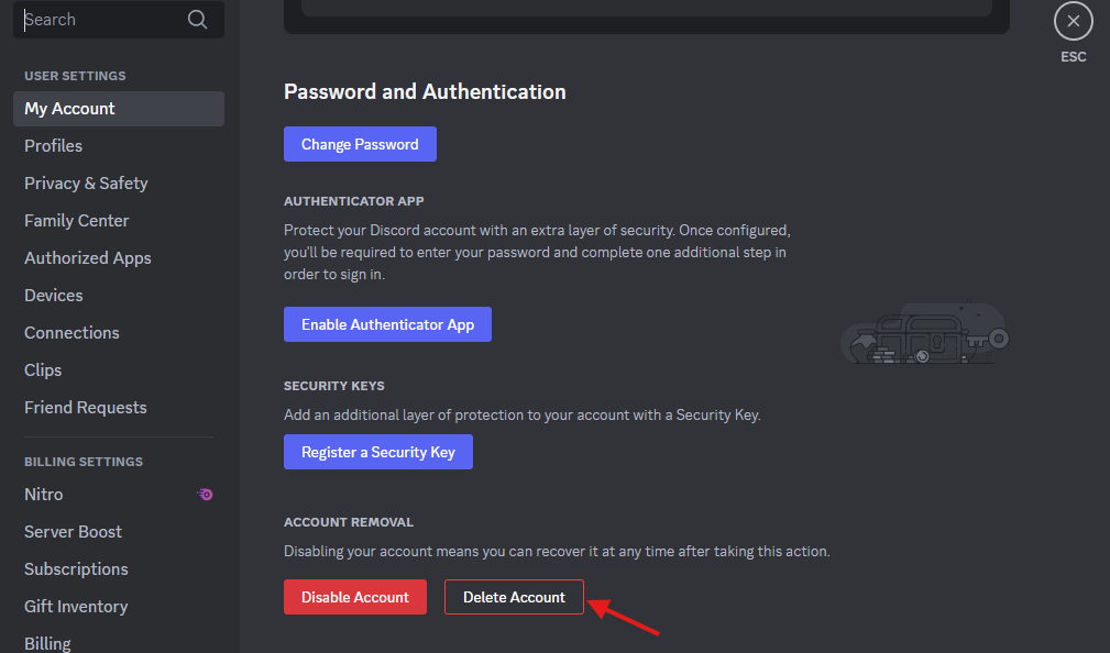 How to delete Discord account on computers