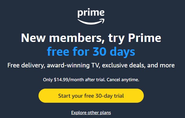 Amazon Prime Video Free Trial