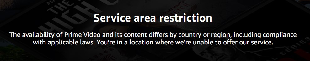 Amazon Service Area Restriction