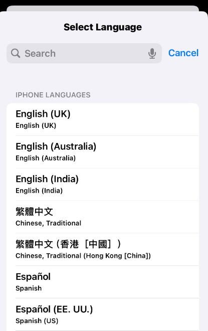 為你的 iPhone 選擇一種語言