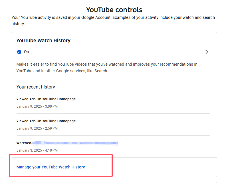 Clear YouTube History