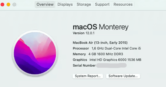 macOS のバージョンを確認する