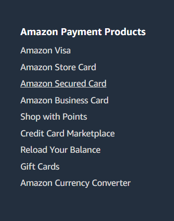 Amazon payment products