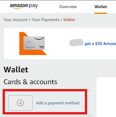 Add a PayPal card to Amazon