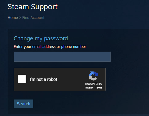 Reset Your Steam Password