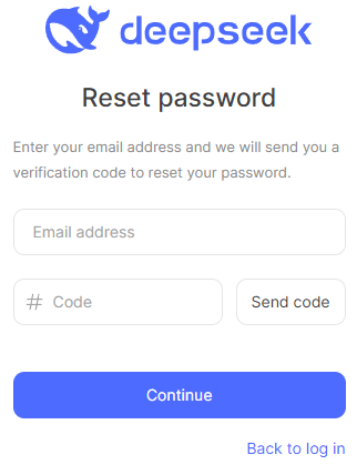 Reset DeepSeek Password