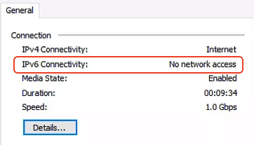 IPv6 No Network Access