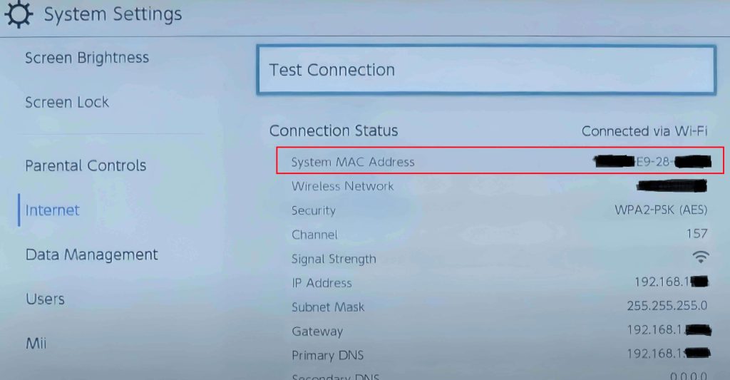 System MAC Address