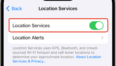 Check if Location Services is enabled