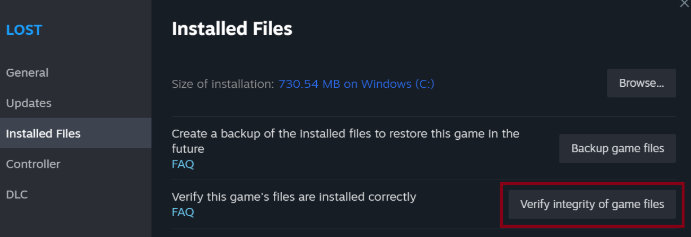 Verify Integrity of Game Files