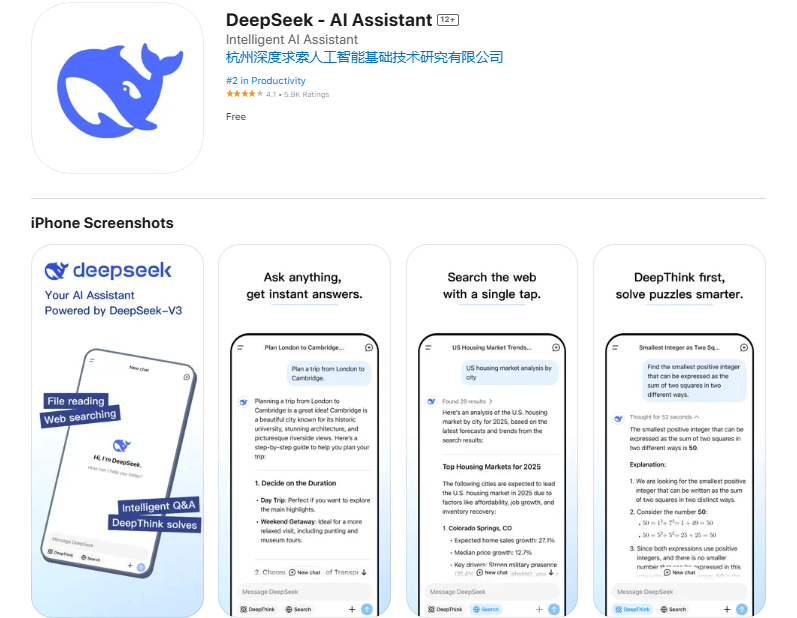 Download the DeepSeek AI App