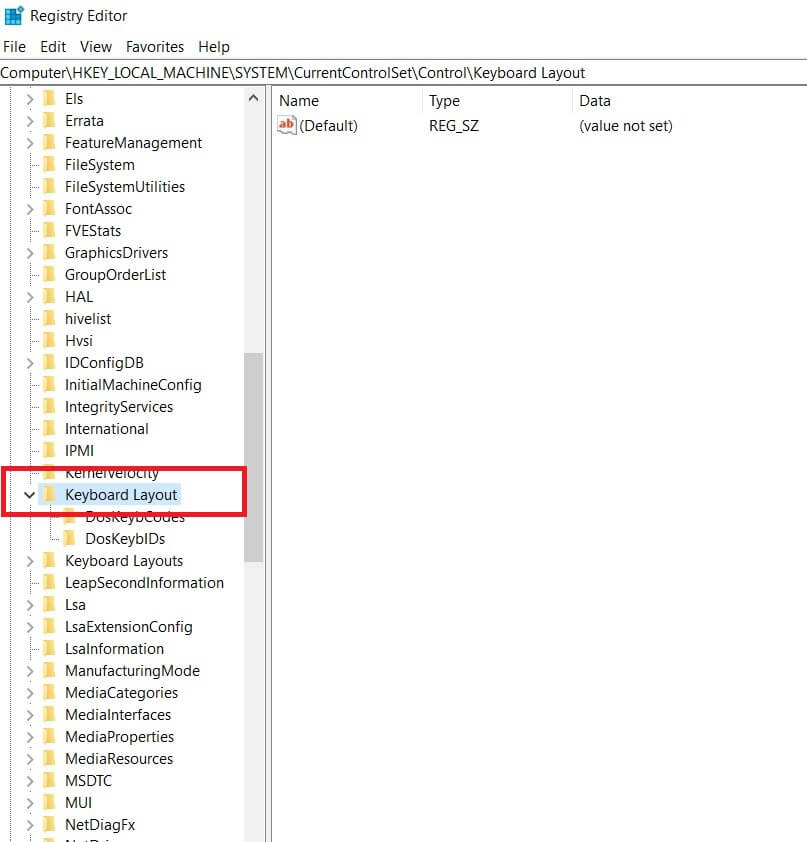 Double-click the Keyboard Layout Folder