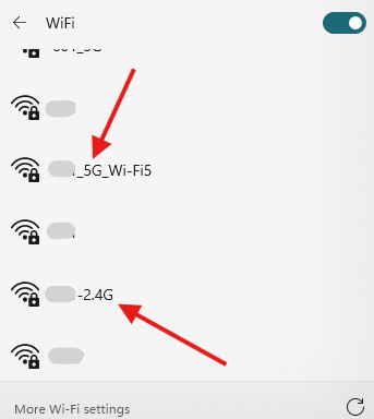 Wi-Fi 設定での 2.4 GHz と 5 GHz の違い