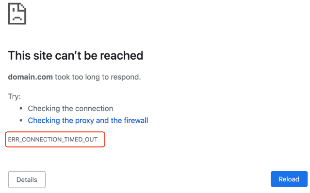 ERR_CONNECTION_TIMED_OUT