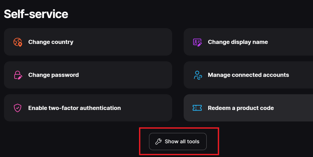 Click “Show all tools”