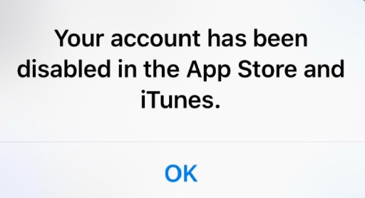 Your Account Has Been Disabled in the App Store and iTunes